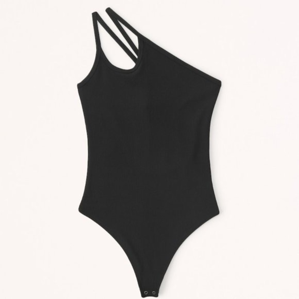 Abercrombie Refined Seamless Rib Fabric One-Shoulder Bodysuit